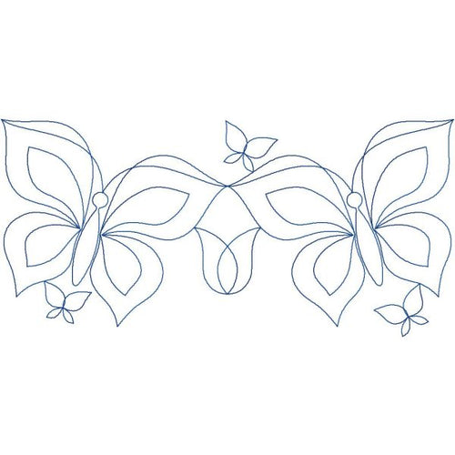 Close-up of Butterfly Garden digital butterfly pantograph showing graceful butterfly motifs and light continuous flowing edge-to-edge detail
