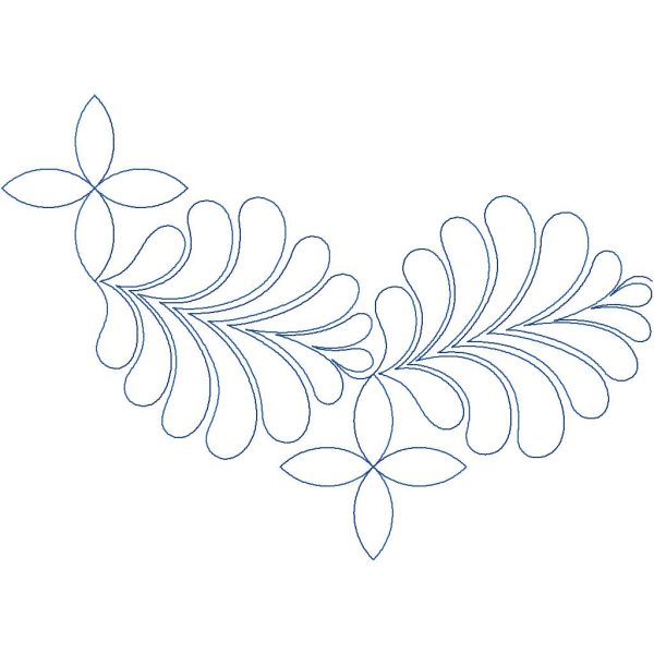Close-up of Citrus Crush botanical leaf pantograph showing vibrant bold leaf shapes and crisp clean continuous edge-to-edge line detail