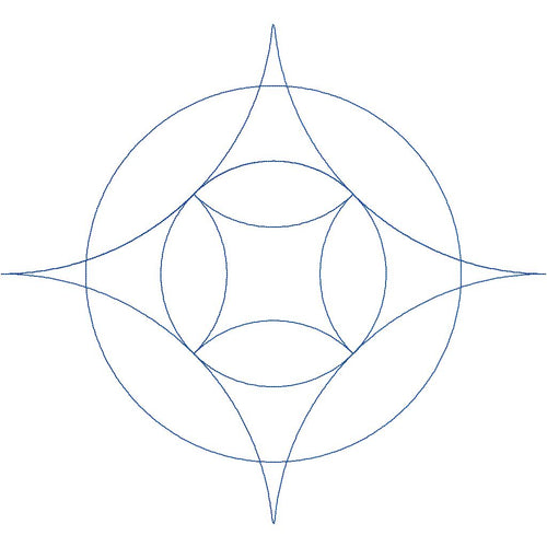 Close-up of Compassed circular lattice pantograph showing interlocking circle and diamond detail — modern geometric quilting pantograph by The Quilting Mill