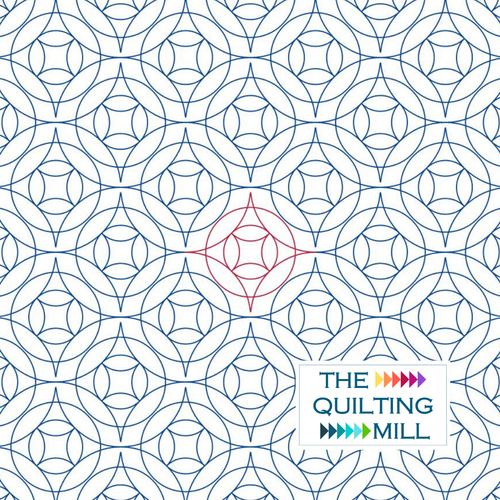 Compassed digital quilting design featuring a modern geometric circle and diamond pantograph pattern for longarm quilting machines