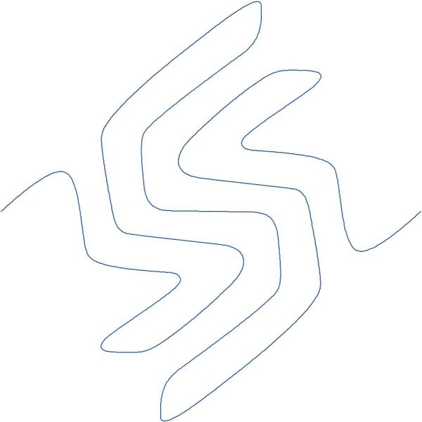 Close-up of Contour Sketch artistic quilting pantograph showing flowing contour curves and abstract sketch detail