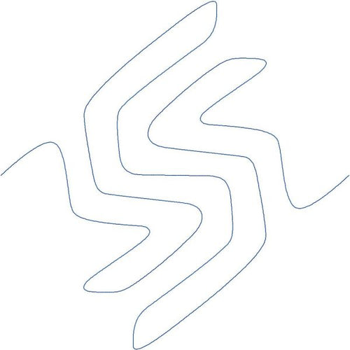 Close-up of Contour Sketch artistic quilting pantograph showing flowing contour curves and abstract sketch detail