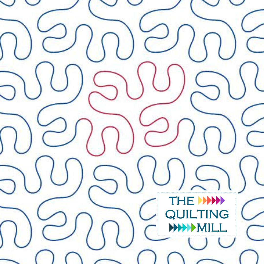 Coral Meander edge to edge quilting pattern with smooth coral-inspired branching curves