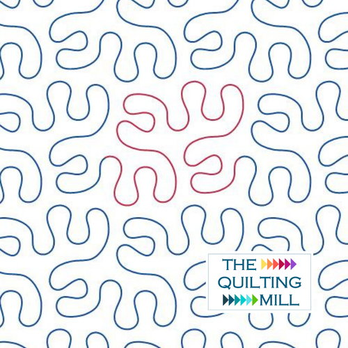 Coral Meander edge to edge quilting pattern with smooth coral-inspired branching curves