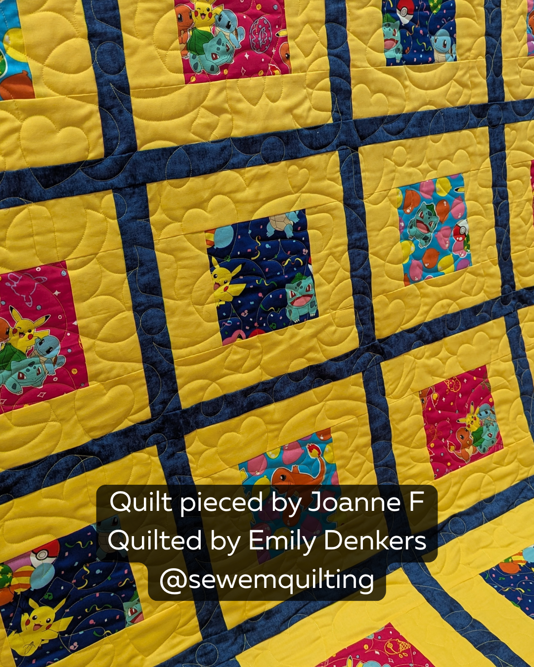 Cue the Confetti Party digital pantograph stitched across a bright quilt with playful looping curves and whimsical confetti-inspired quilting motifs.