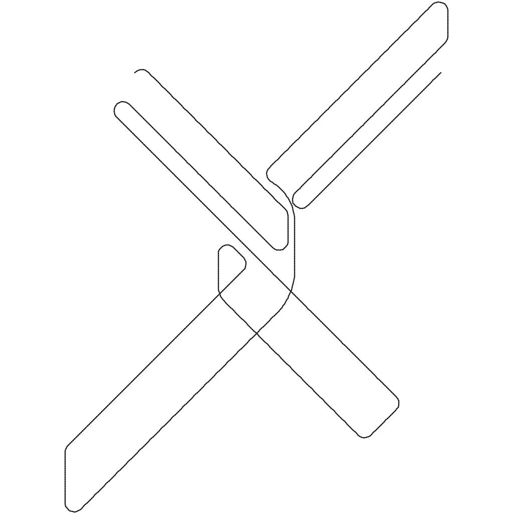Close-up of Detailed Chain Link Fence pantograph showing rounded loop details and crossing diagonal lines in continuous line stitching