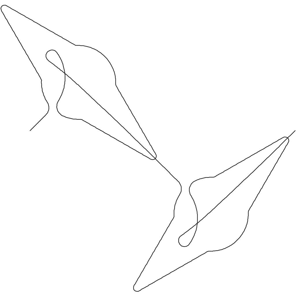 Close-up of Diamond Plate pantograph showing detailed elongated diamond shapes and looping accent in continuous line stitching