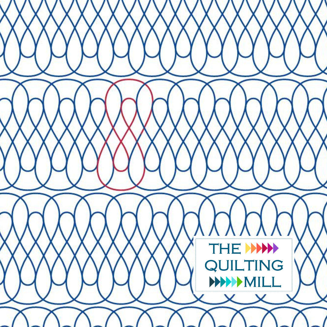 Double Ribbon Candy longarm quilting pattern featuring smooth, flowing loop detail