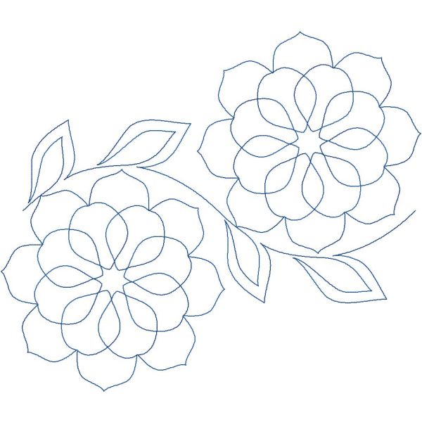 Close-up of Dreamy Dahlia floral pantograph showing soft layered dahlia petal shapes and flowing romantic floral detail