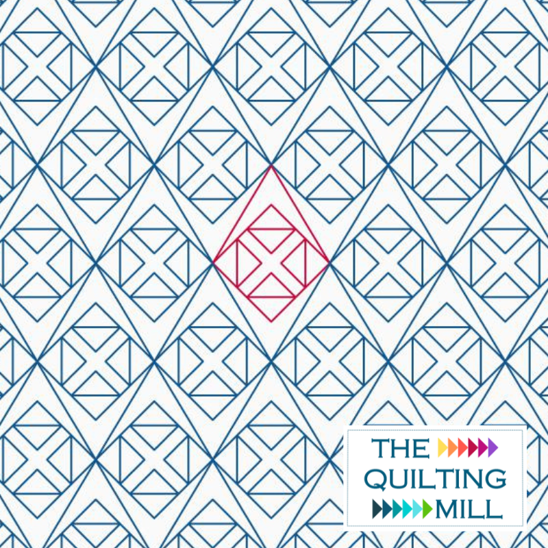Duck Duck Goose geometric digital pantograph product image showing bold playful geometric repeating shapes for longarm quilting machines