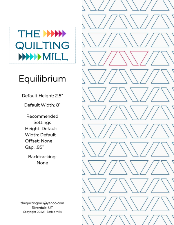 Equilibrium digital geometric pantograph info sheet with file formats and specifications for digital pantographs and longarm quilting machines