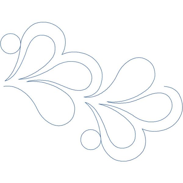 Close-up of Esprit elegant feather pantograph showing graceful abstract feather curves and flowing edge to edge detail