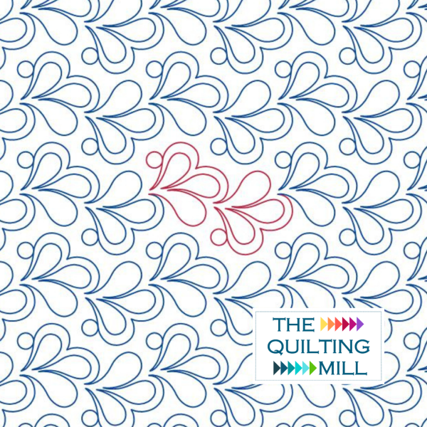 Esprit feather long arm pattern – elegant abstract feather design for longarm quilting machines