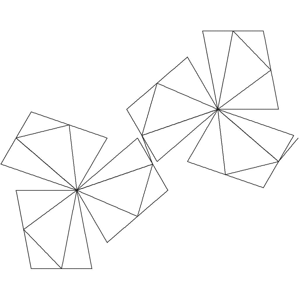 Close-up of Fanimation 2 quilting pantograph showing detailed multi-blade pinwheel stitching