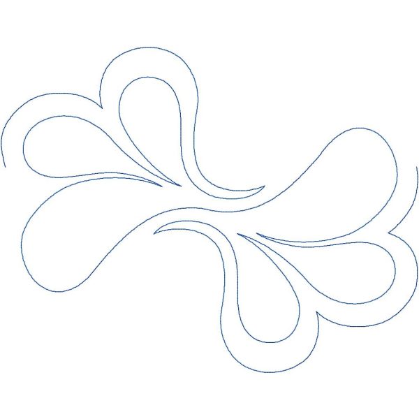 Close-up of Feather Bow feather quilting pantograph showing graceful arching feather curves and bow formation detail