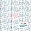 Festa celebratory swirl pantograph pattern product image with The Quilting Mill logo, showing dynamic flowing swirl lines