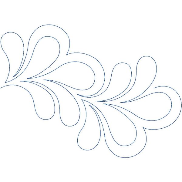 Close-up of Finesse graceful quilting pantograph showing flowing feather curves and delicate teardrop motif detail