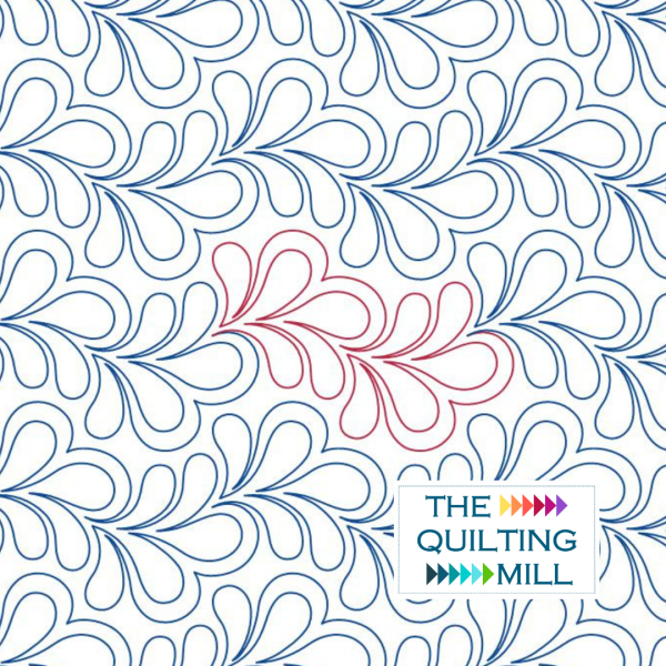 Finesse elegant quilting pantograph – graceful feather and teardrop design for longarm quilting machines