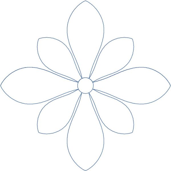 Close-up of Floragrid floral digital pantograph showing crisp geometric bloom detail and rhythmic grid repeat for machine quilting