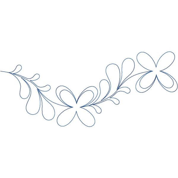 Close-up of For Jane edge-to-edge floral pantograph showing loopy trailing flower motifs and graceful floral vine winding detail