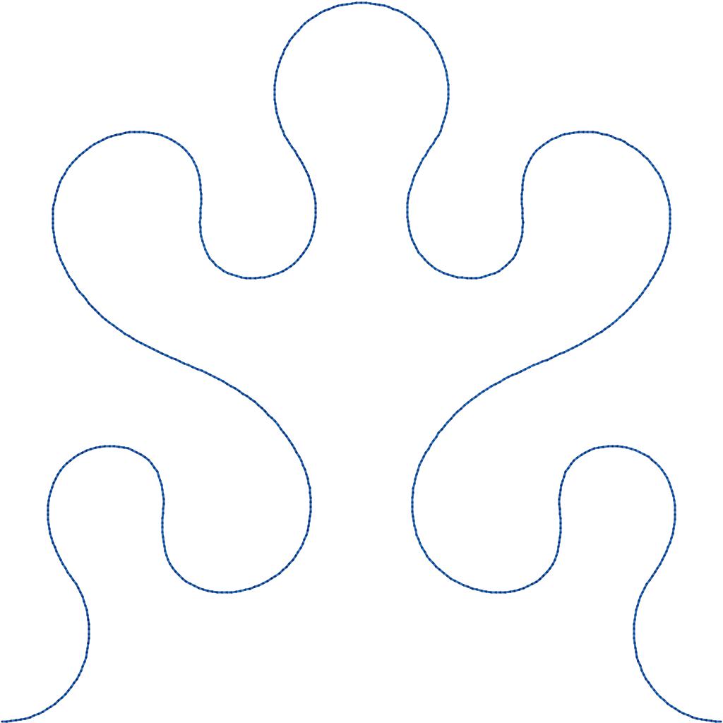 Close-up of Frog Toes pantograph showing whimsical frog toe curves and continuous stitch path