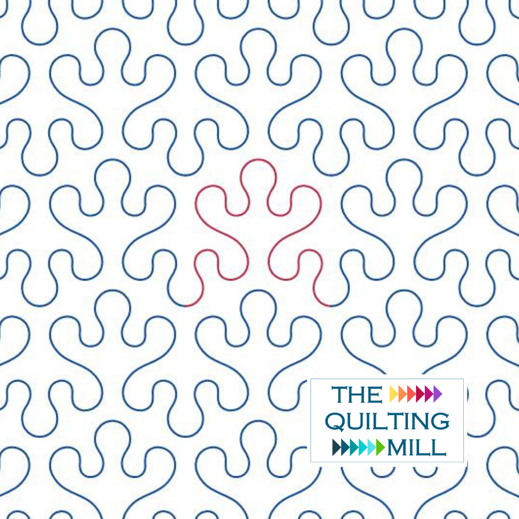 Frog Toes whimsical quilting pantograph pattern with playful curling toe shapes for longarm quilting