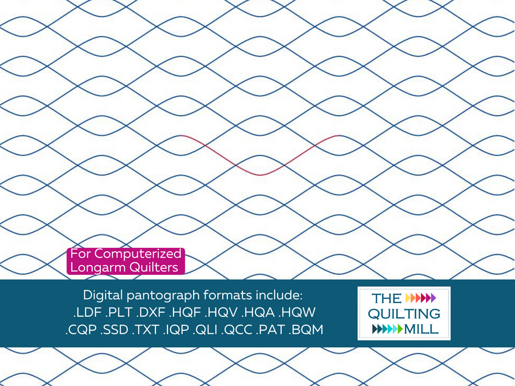 Gentle Lattice interlocking quilting pantograph design by The Quilting Mill – digital pantograph for longarm machines
