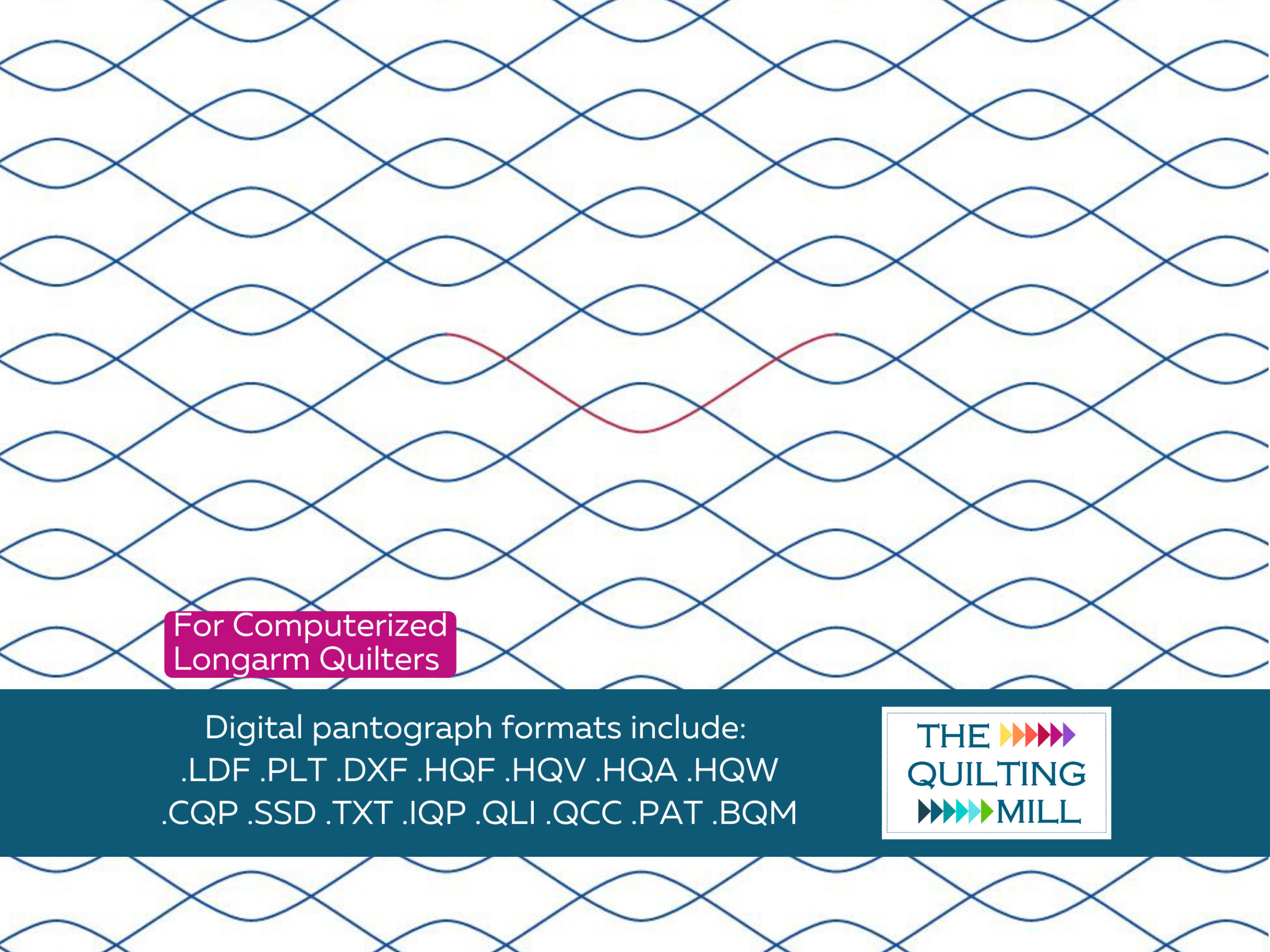 Gentle Lattice interlocking quilting pantograph design by The Quilting Mill – digital pantograph for longarm machines
