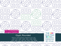 Glyph, Rounded digital Greek key quilting pantograph pattern with rounded medallions and The Quilting Mill logo