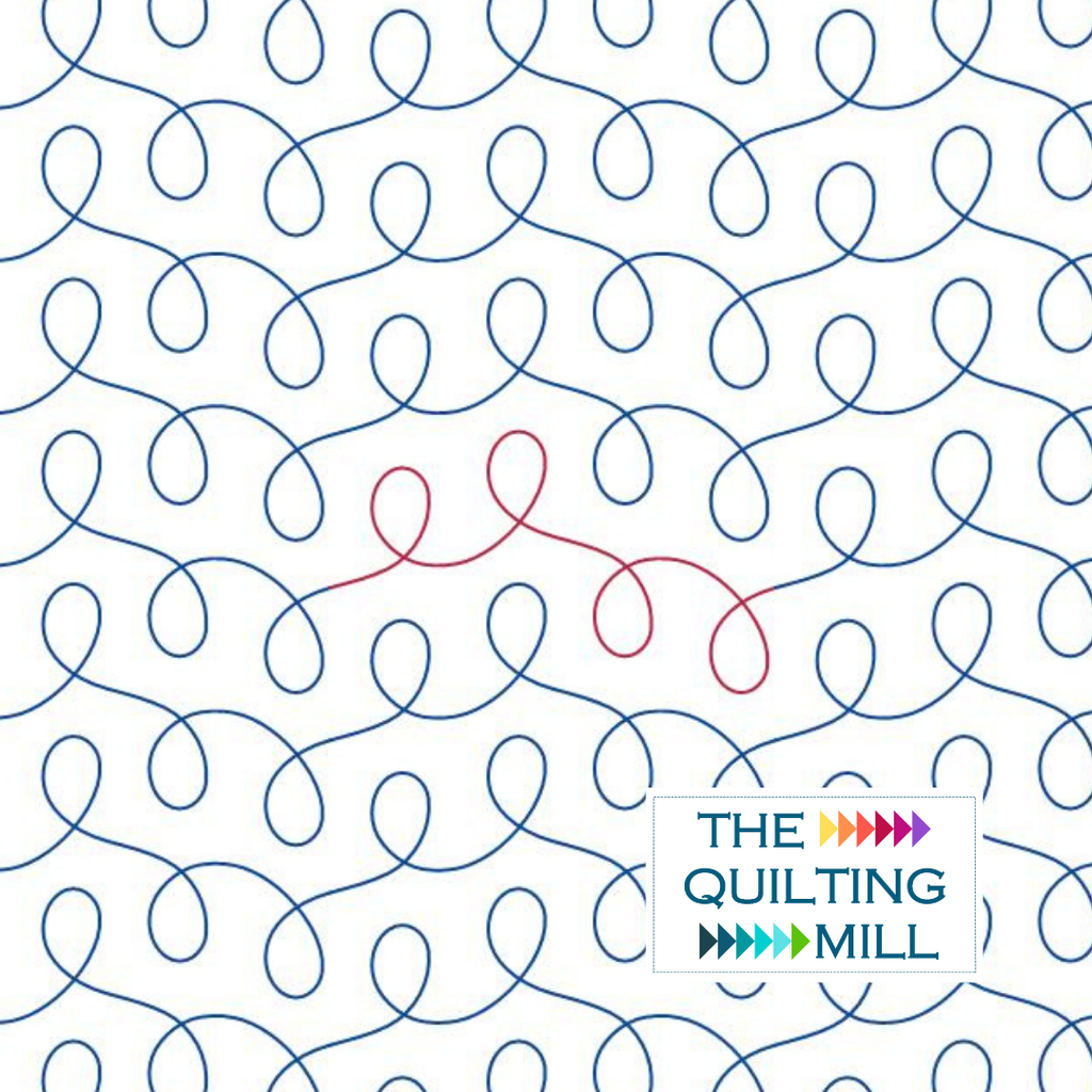 Happy Loops loop quilting pantograph from The Quilting Mill, one of the most cheerful digital pantographs for longarm quilting — featuring a bouncy loop quilting design with nested circles and zero backtracking.