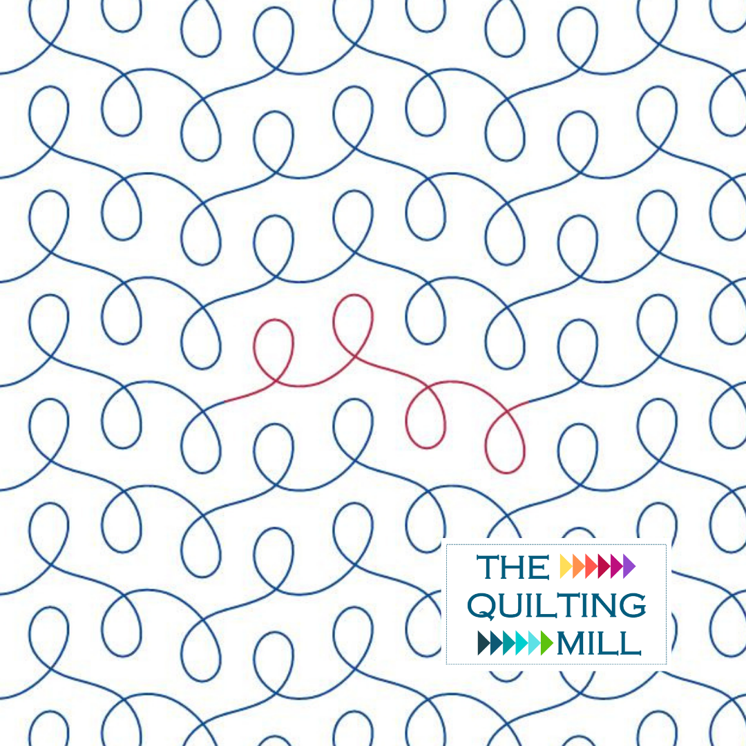 Happy Loops loop quilting pantograph from The Quilting Mill, one of the most cheerful digital pantographs for longarm quilting — featuring a bouncy loop quilting design with nested circles and zero backtracking.