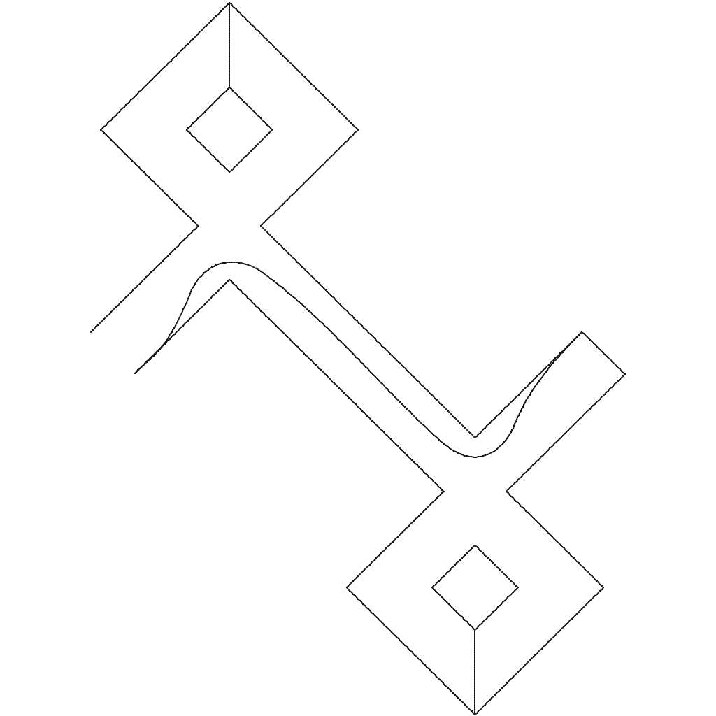 Close-up of Iconic Carpet Diamonds pantograph showing nested diamond lattice and connecting curves