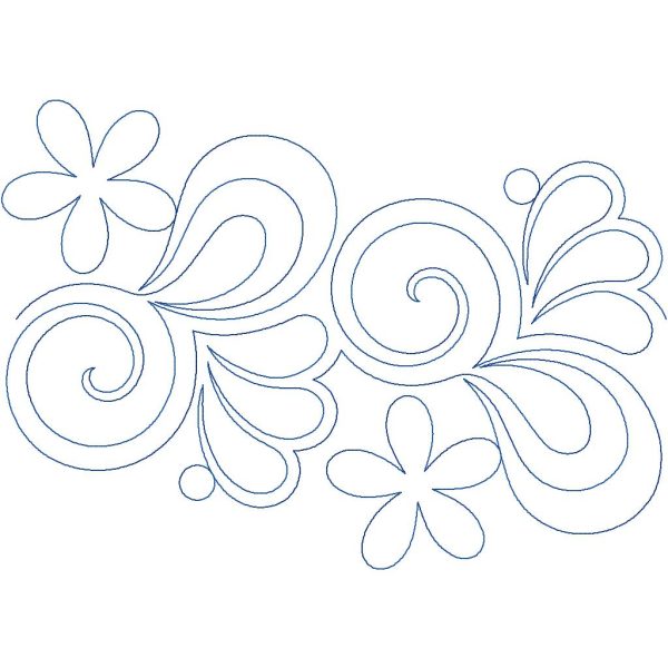 Close-up of Jovial floral swirl quilting pantograph showing soft curved swirls and flowing floral motion detail