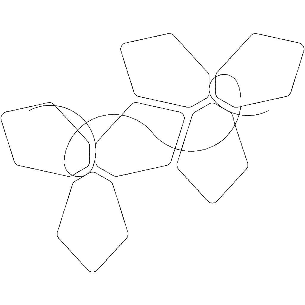 Close-up of Kite Tile quilting pantograph showing detailed hexagon, kite, and loop stitching