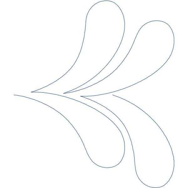 Detailed close-up of the Lichen digital feather pantograph showing smooth, no-backtrack stitching lines.