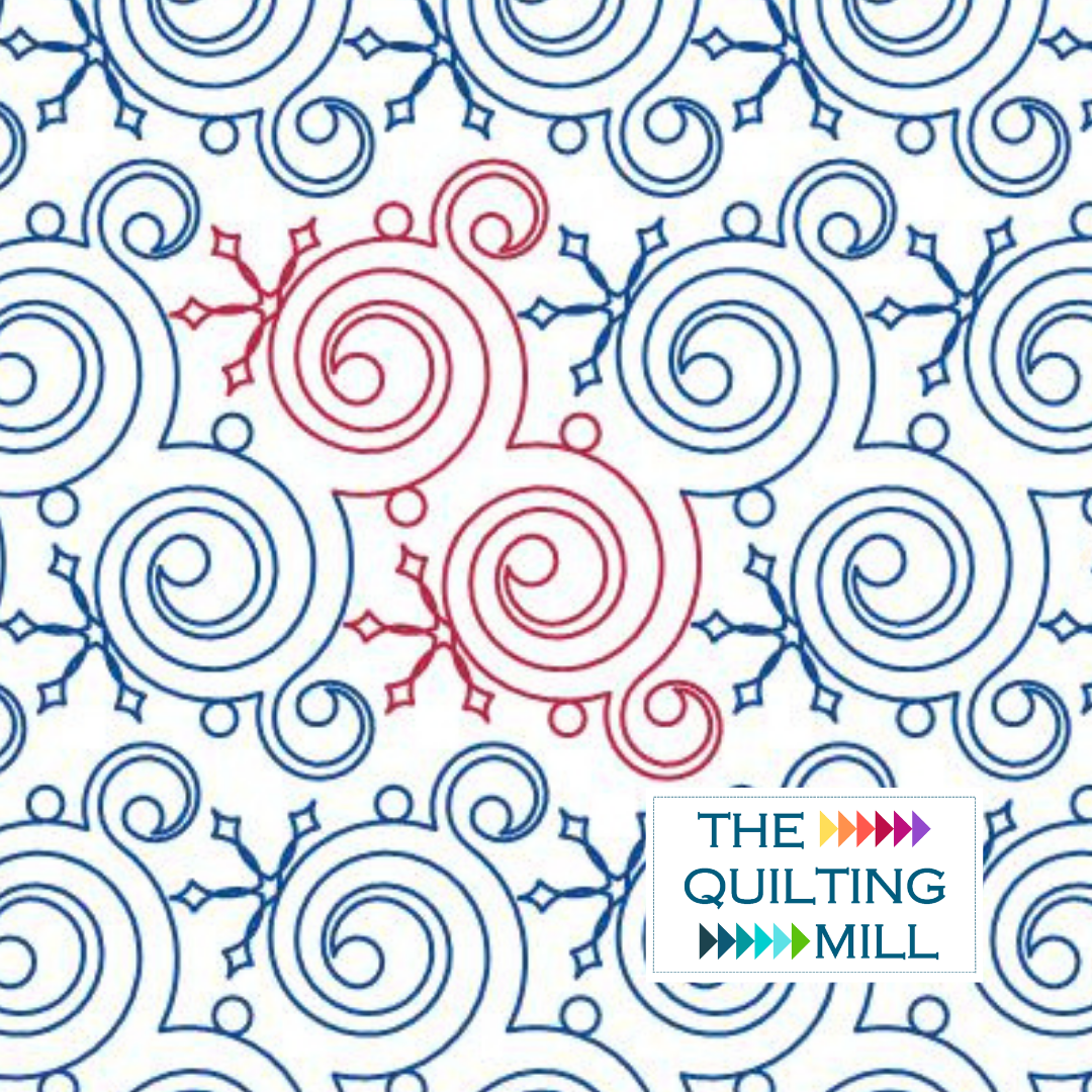 Lily's Snowflake winter quilting pantograph — soft swirls and geometric snowflakes for cozy longarm quilting