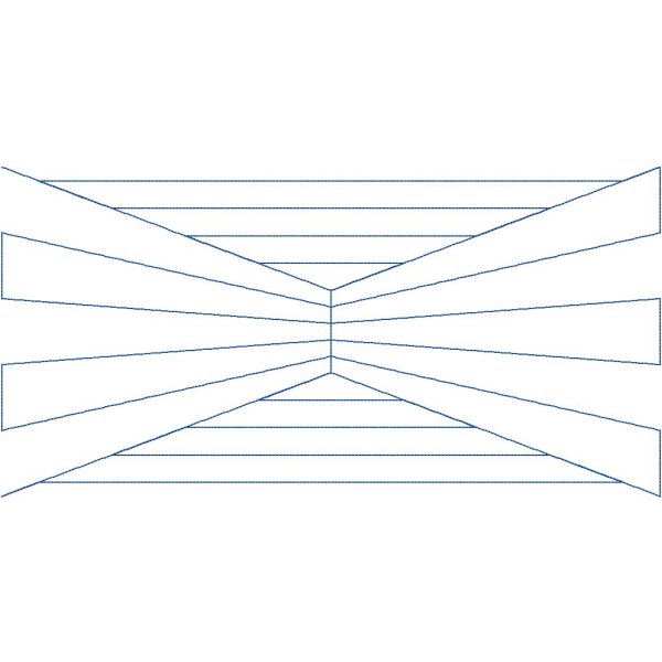 Close-up of Line Art geometric quilting pantograph with layered shifting lines creating an optical illusion effect