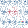 Longbourn Swirl feather swirl digital pantograph pattern with graceful curling swirls for longarm quilting