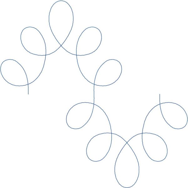 Loop-de-Double fun loop pantograph is a whimsical pantograph design with rounded double loops and a plush allover finish for longarm quilting.