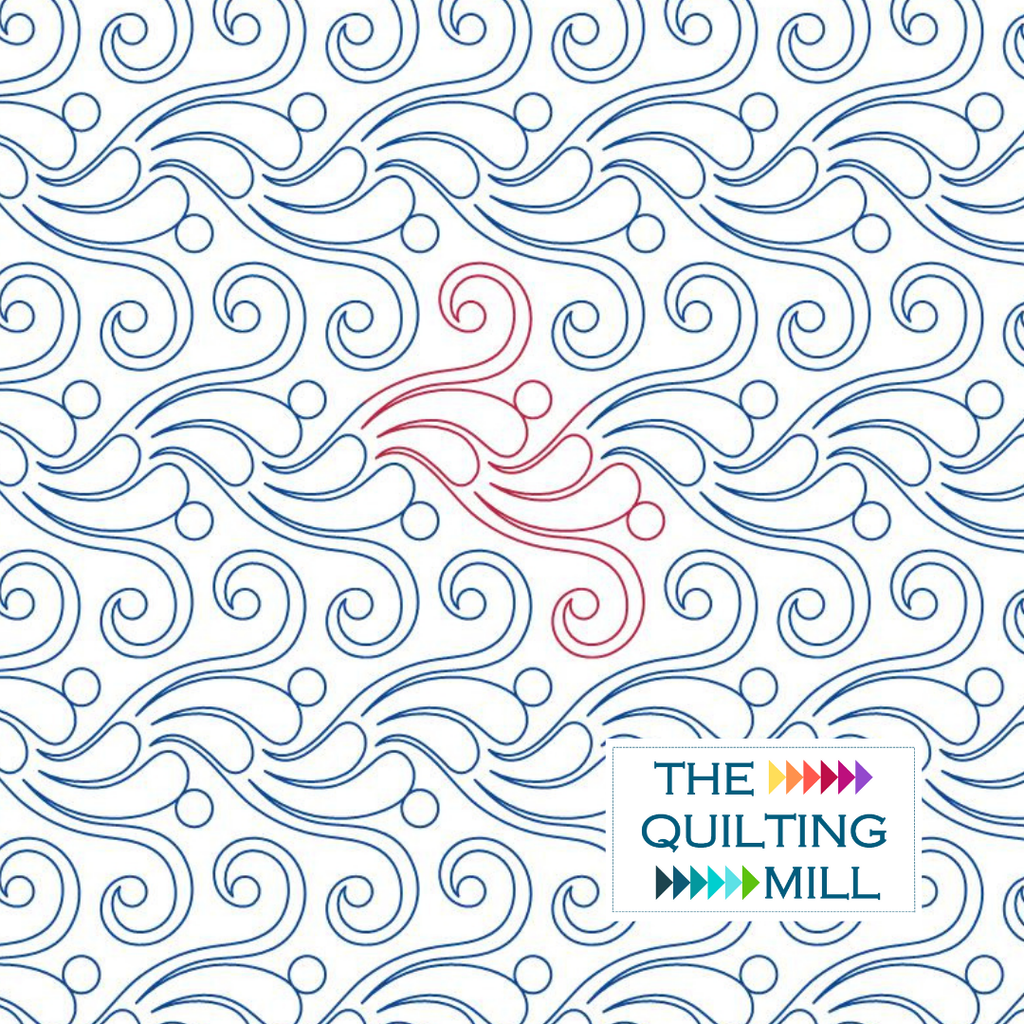 Luxe digital quilting pantograph – elegant swirl pantograph design for longarm quilting machines, instant digital download