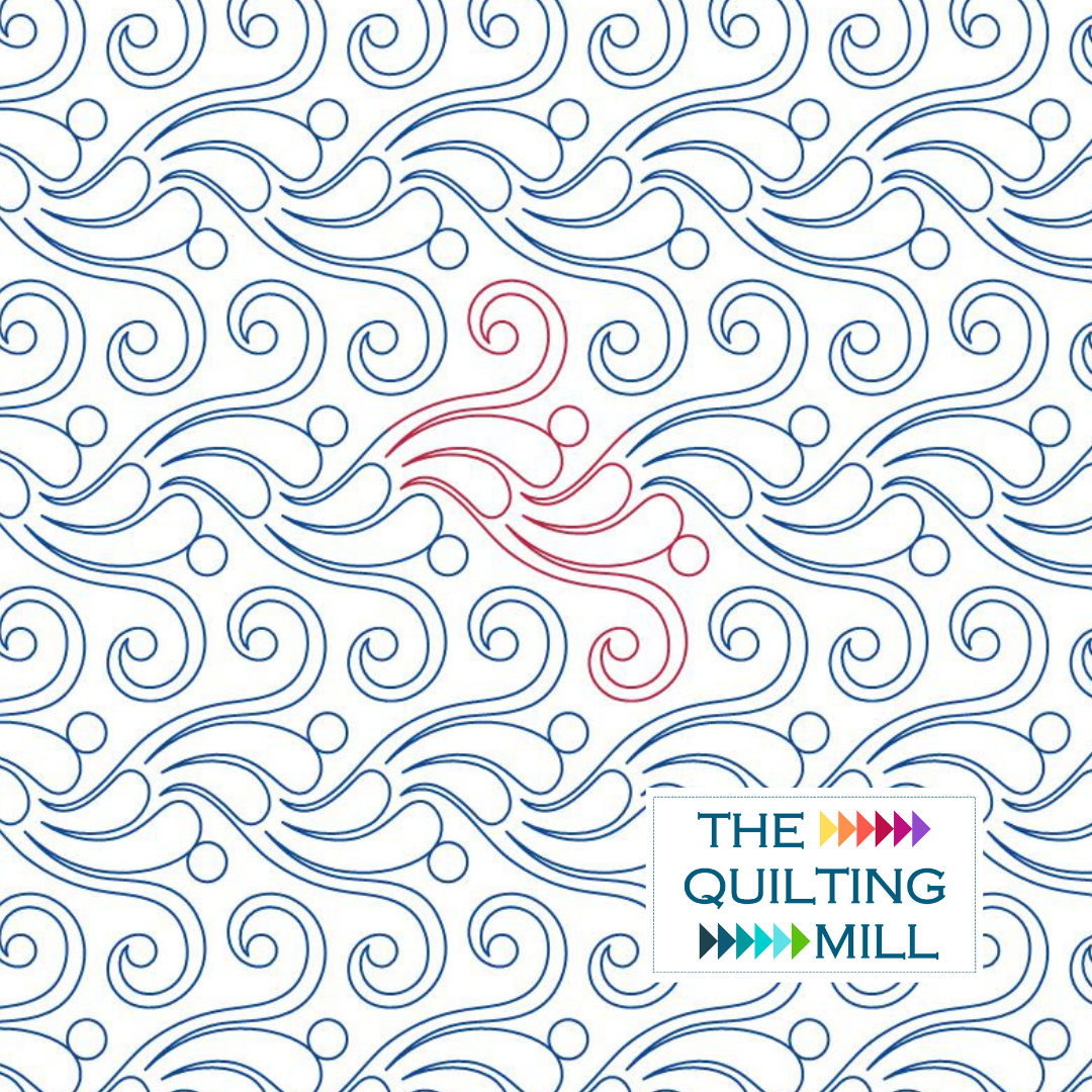 Luxe digital quilting pantograph – elegant swirl pantograph design for longarm quilting machines, instant digital download
