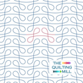 Maracas fun quilting pantograph full design view with The Quilting Mill logo – bold rhythmic retro gourd shapes in a playful edge-to-edge longarm pantograph pattern