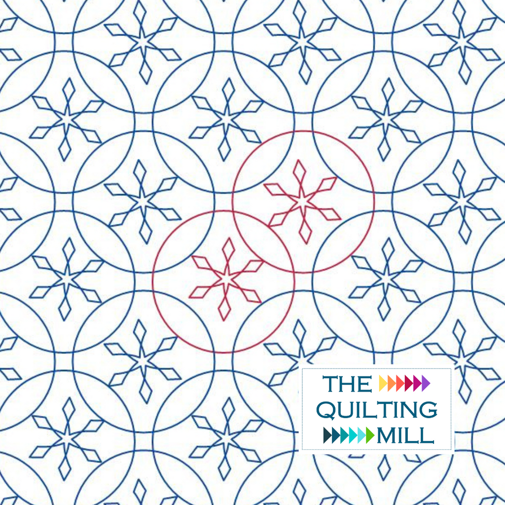 Matchless Frosty Peels Christmas digital pantograph – geometric snowflake and circular peel design for holiday longarm quilting