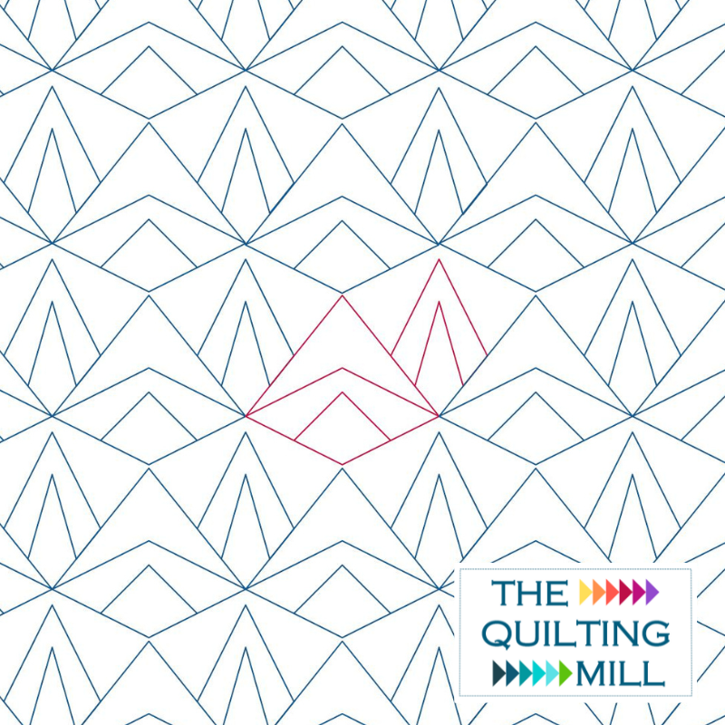Mountain Range triangle pantograph pattern showing bold geometric mountain peaks in a modern edge-to-edge longarm quilting design
