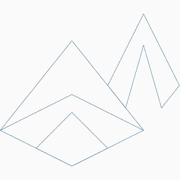 Close-up of Mountain Range mountain range quilting pantograph with sharp triangle peaks and clean geometric alpine repeat detail