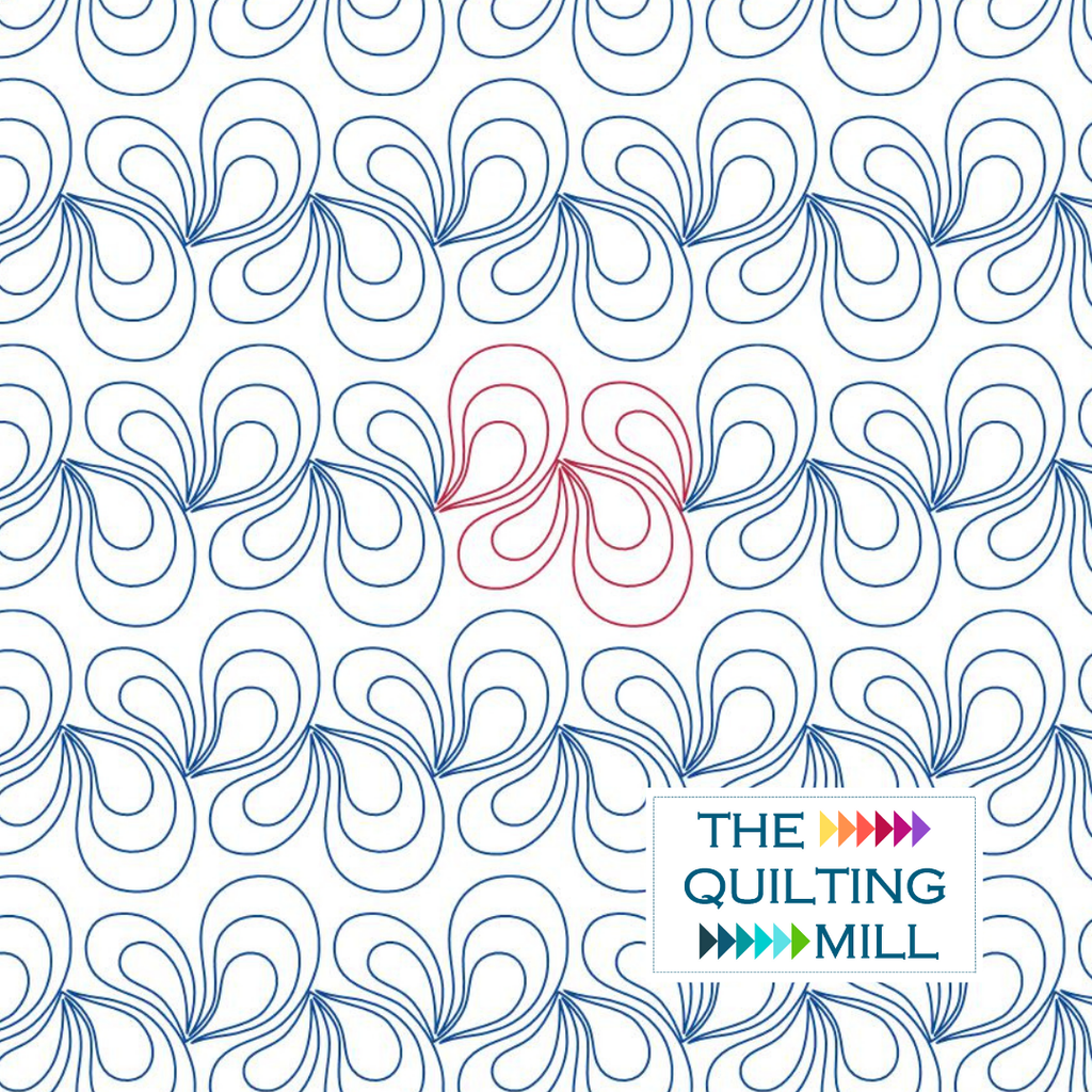 The Quilting Mill Mussel Bed shell quilting pantograph digital download with brand logo.
