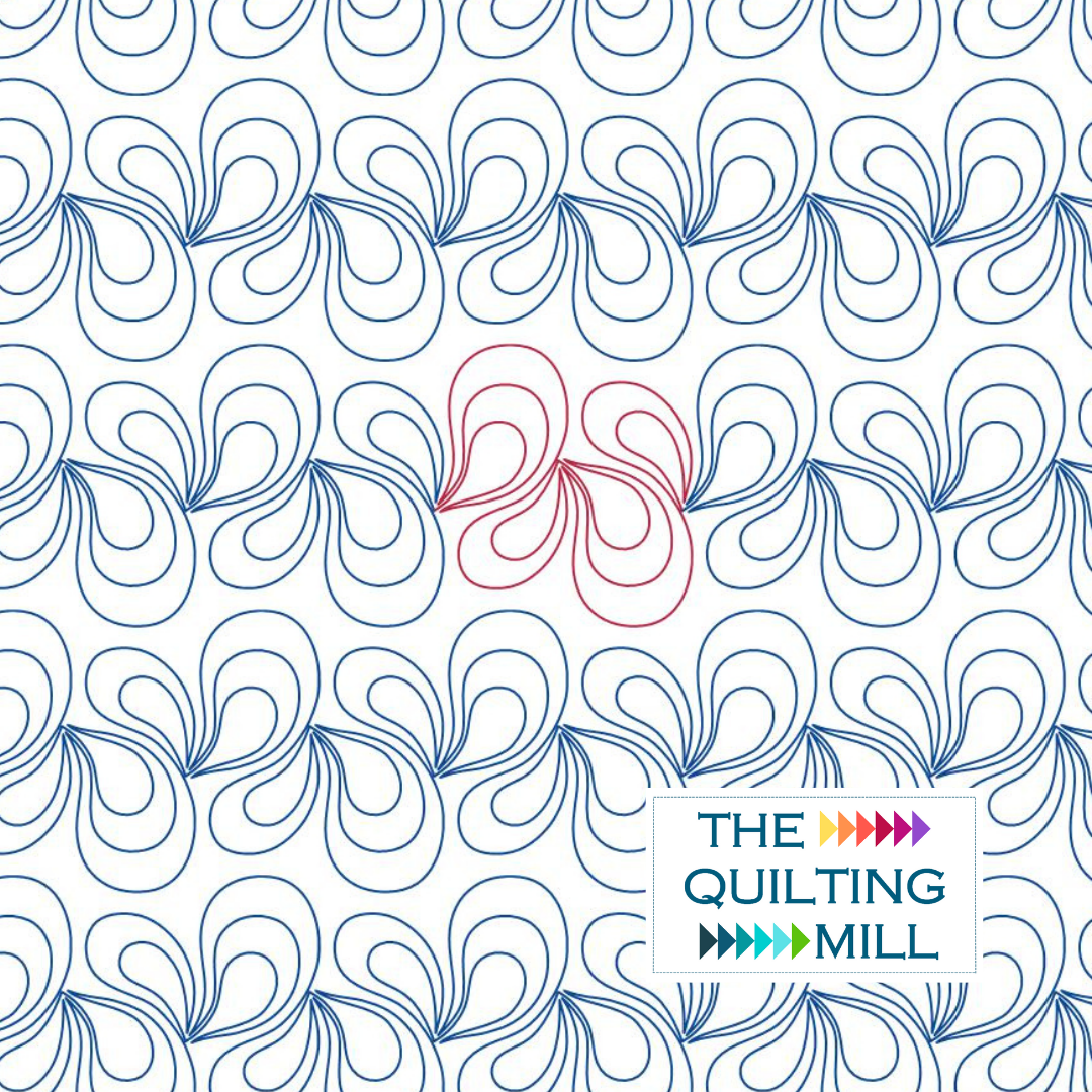 The Quilting Mill Mussel Bed shell quilting pantograph digital download with brand logo.