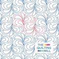 Netherfield digital feather pantograph pattern with soft sweeping curls and The Quilting Mill logo