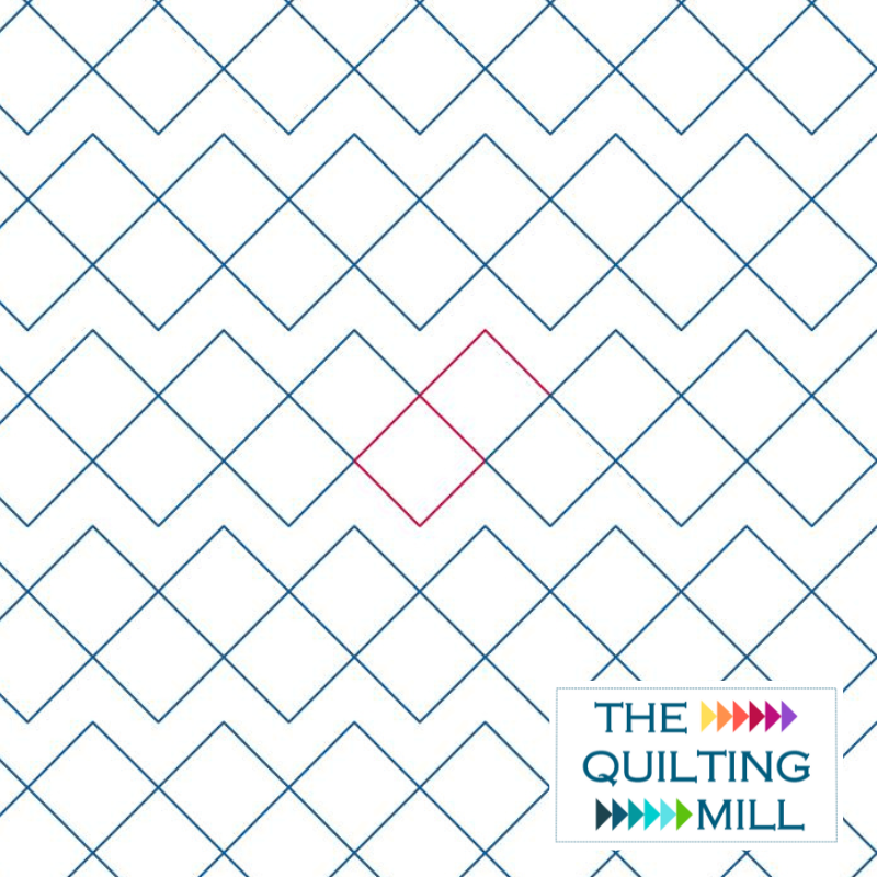 Not Quite Crosshatch simple diamond pantograph – overlapping diamond grid edge-to-edge longarm quilting design by The Quilting Mill