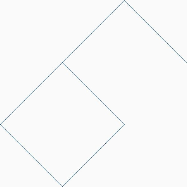 Close-up of Not Quite Crosshatch simple diamond pantograph showing open crosshatch geometry and overlapping diamond repeat
